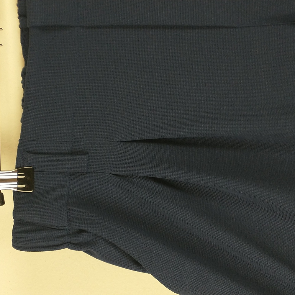 NEW HALARA Flex High Waist Plicated Waffle Knit Wide Leg Pants Large Petite Navy - Picture 4 of 12